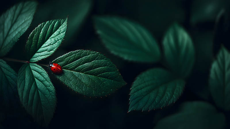 綠葉瓢蟲特寫-圖片