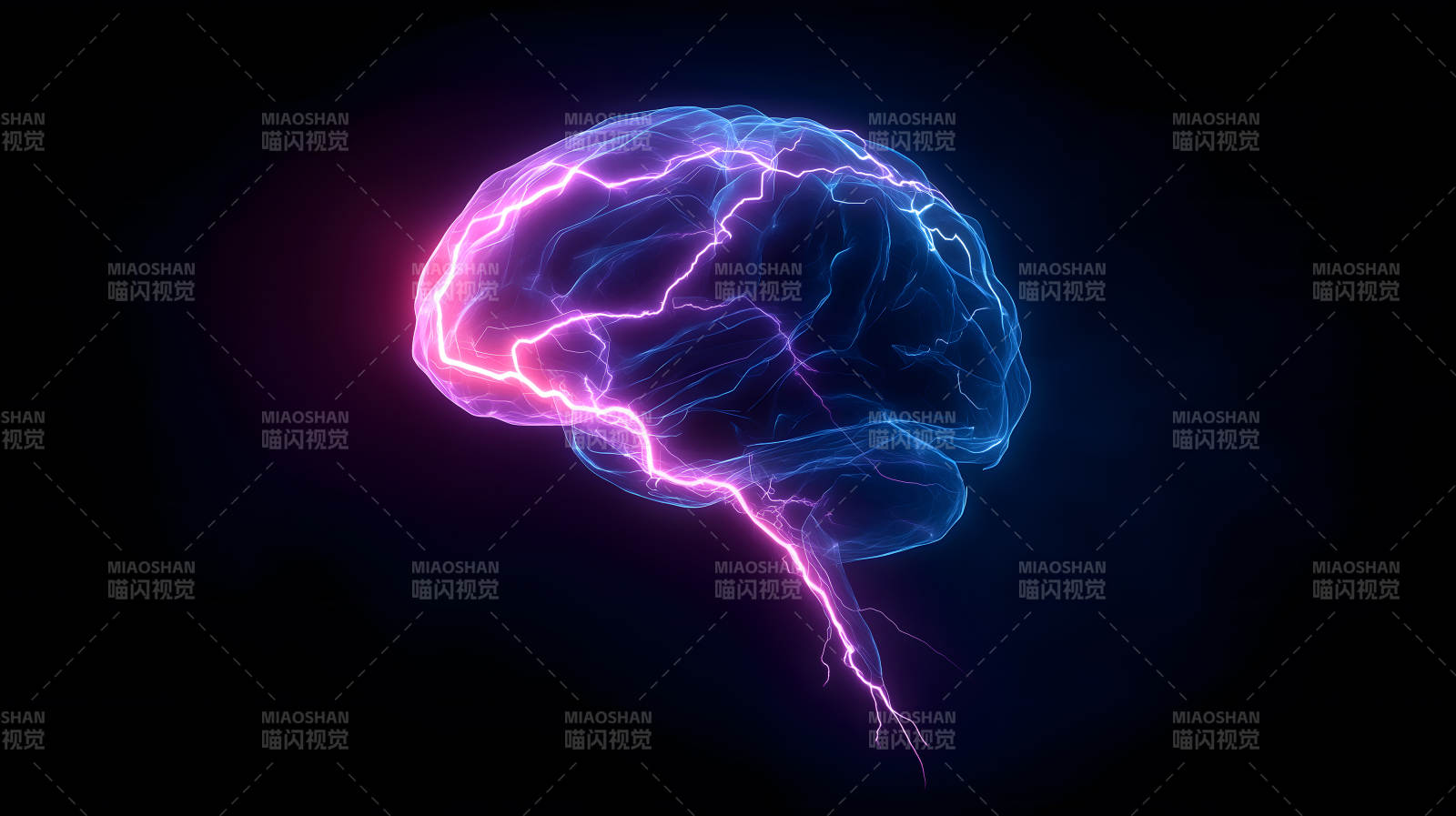 發光大腦電磁反應-圖片