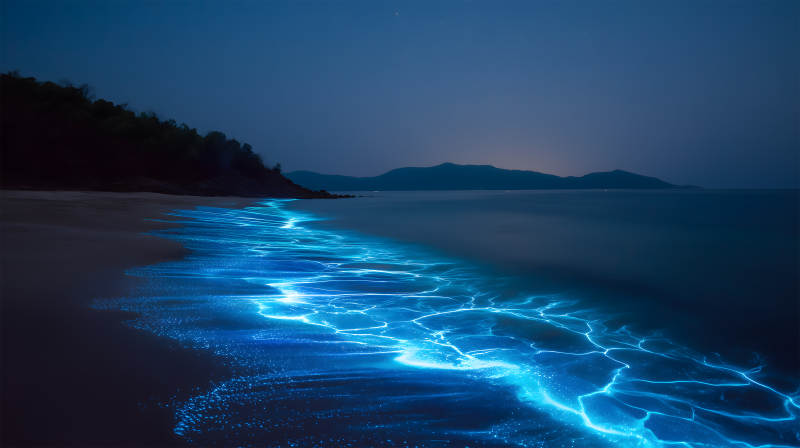 海滩夜光奇景-图片