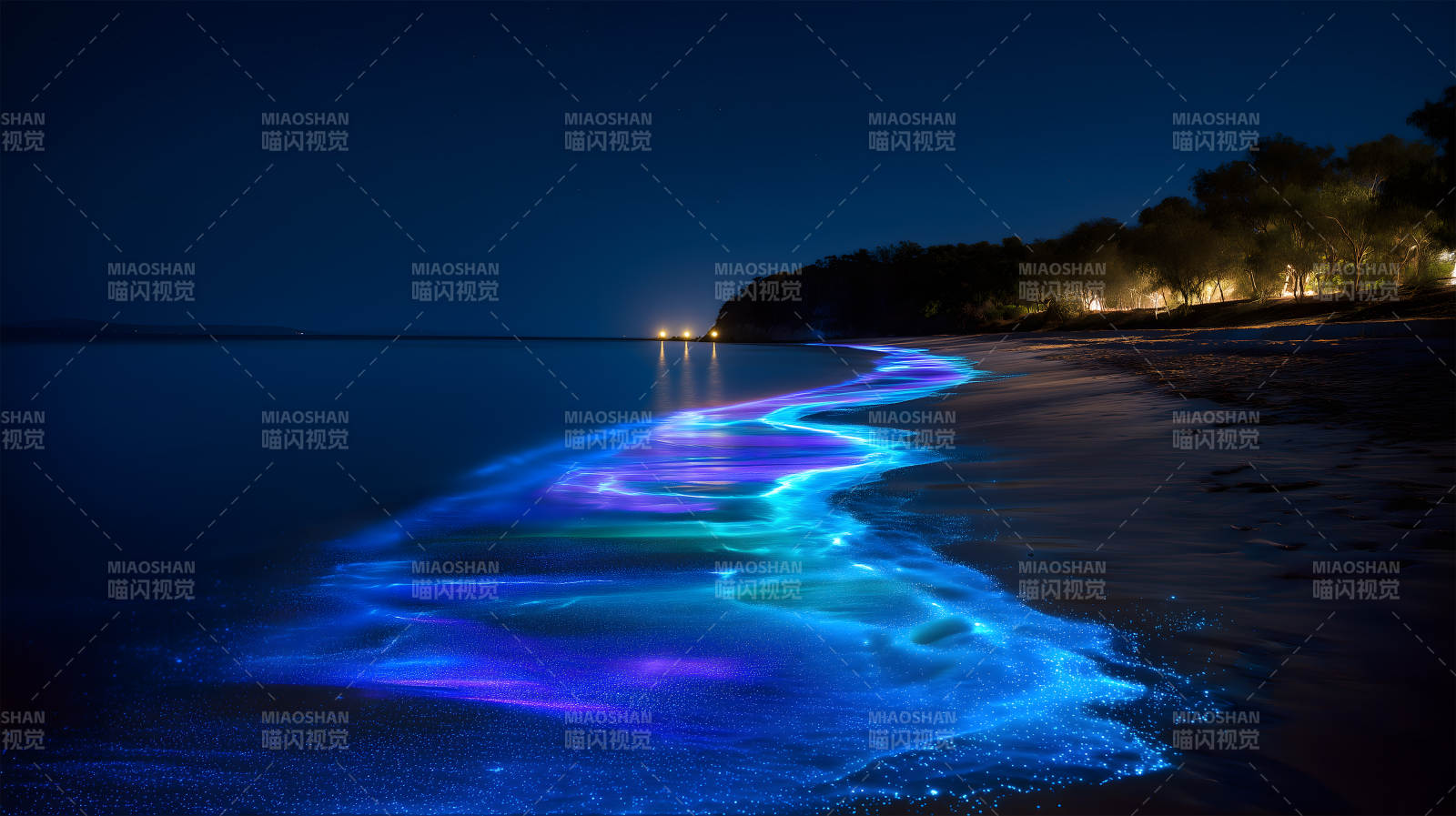 夜光海滩梦幻景象-图片