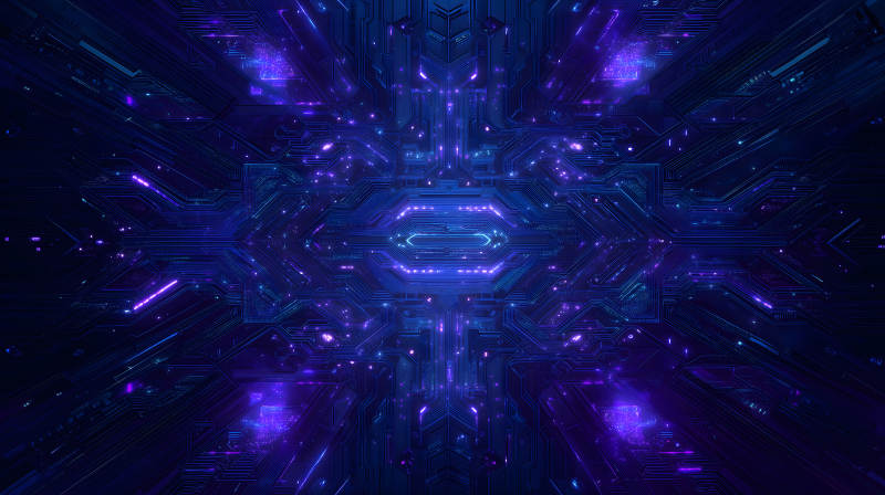 未来科技电路蓝紫色-图片