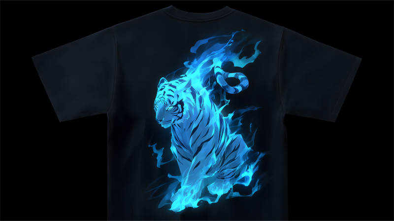 火焰猛虎T恤衫-圖片
