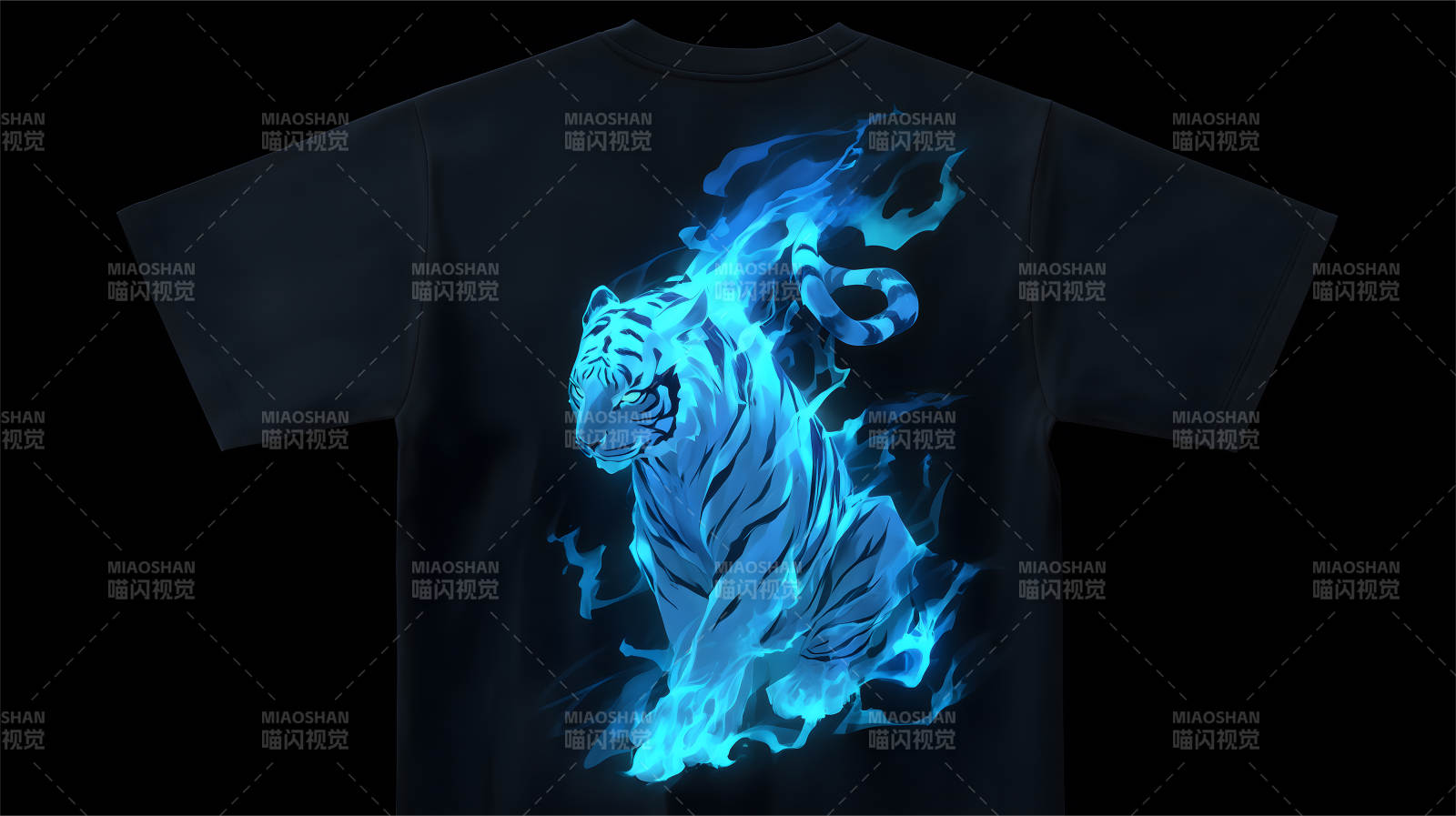 火焰猛虎T恤衫-圖片