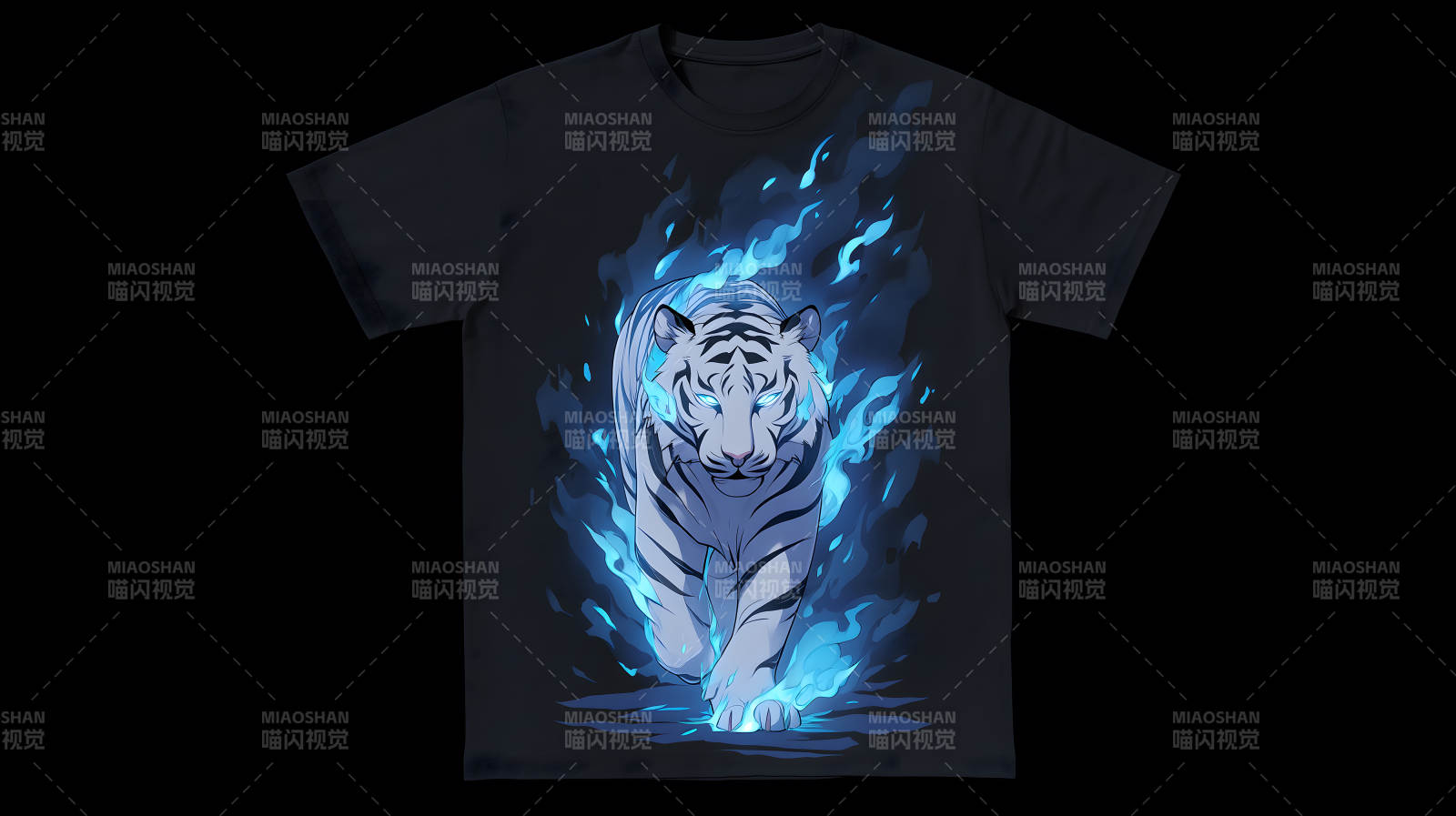 火焰白虎T恤设计-图片