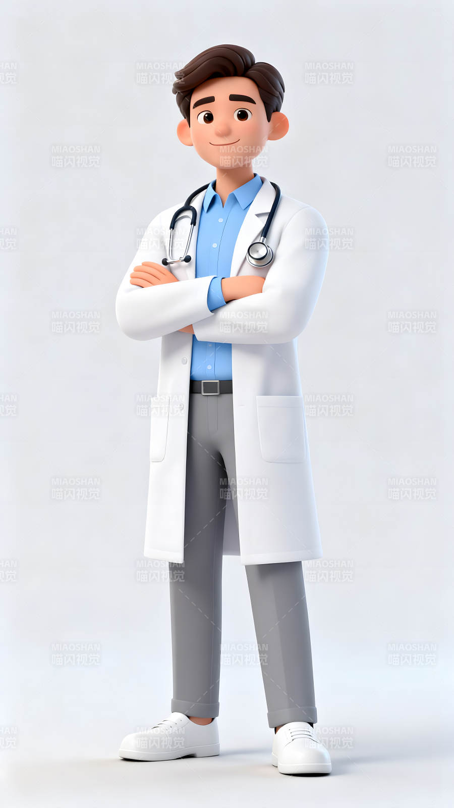 卡通医生形象站立姿势-图片