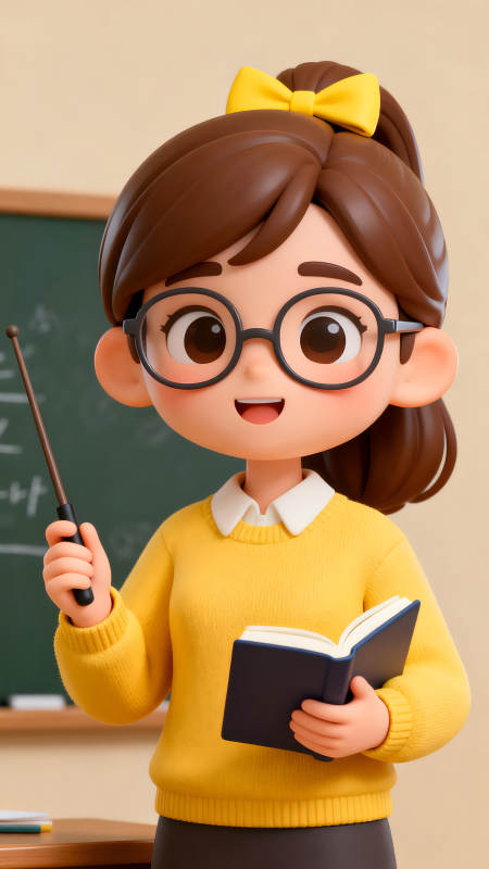 卡通老師上課場景-圖片