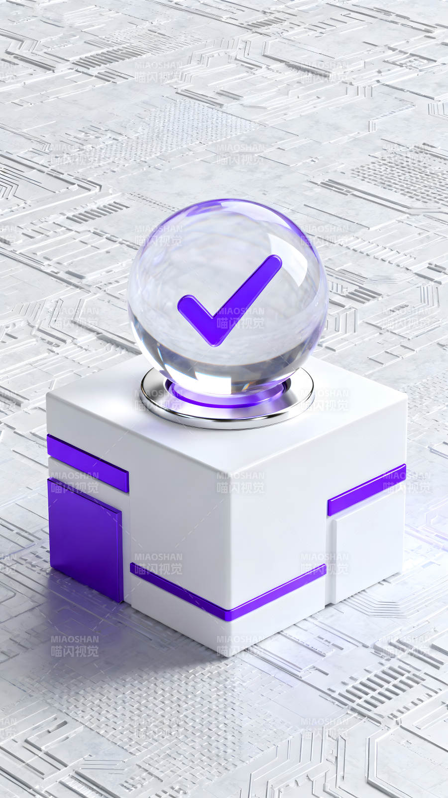 数字科技感的确认标志-图片