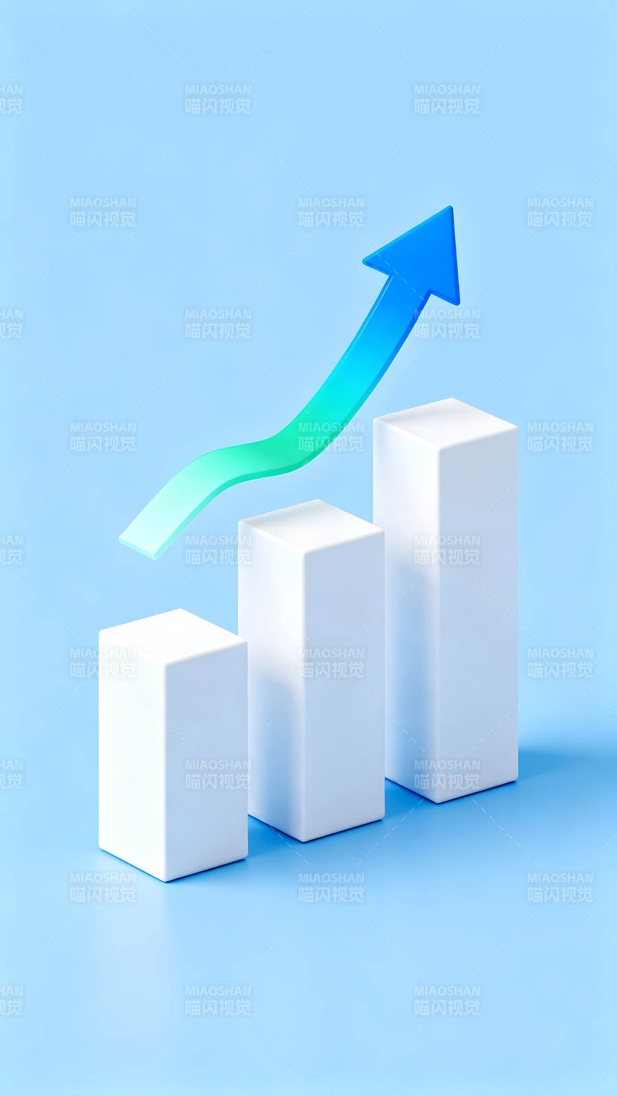 增長趨勢圖示藍(lán)色背景-圖片