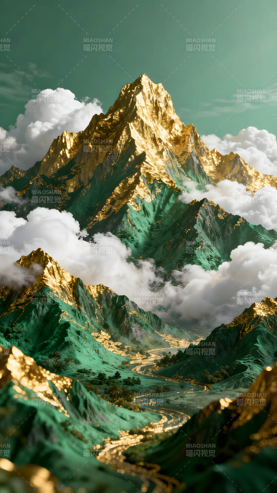 金山翠岭云雾缭绕美景-图片