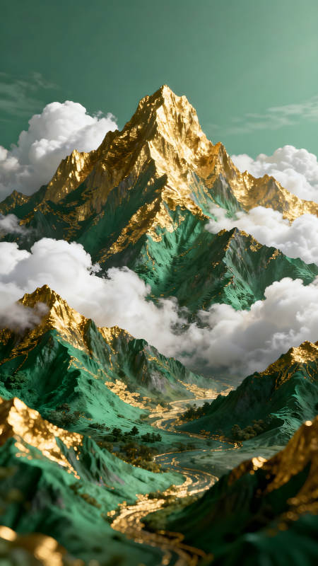 金山翠岭云雾缭绕美景-图片