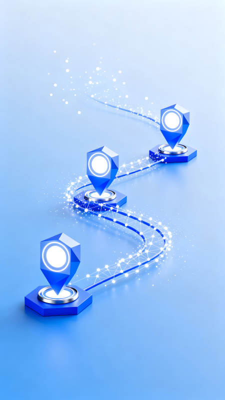 地图导航流程展示未来科技感-图片