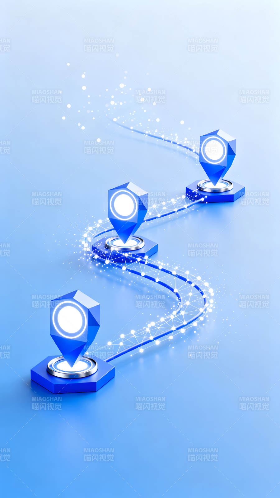 地图导航流程展示未来科技感-图片