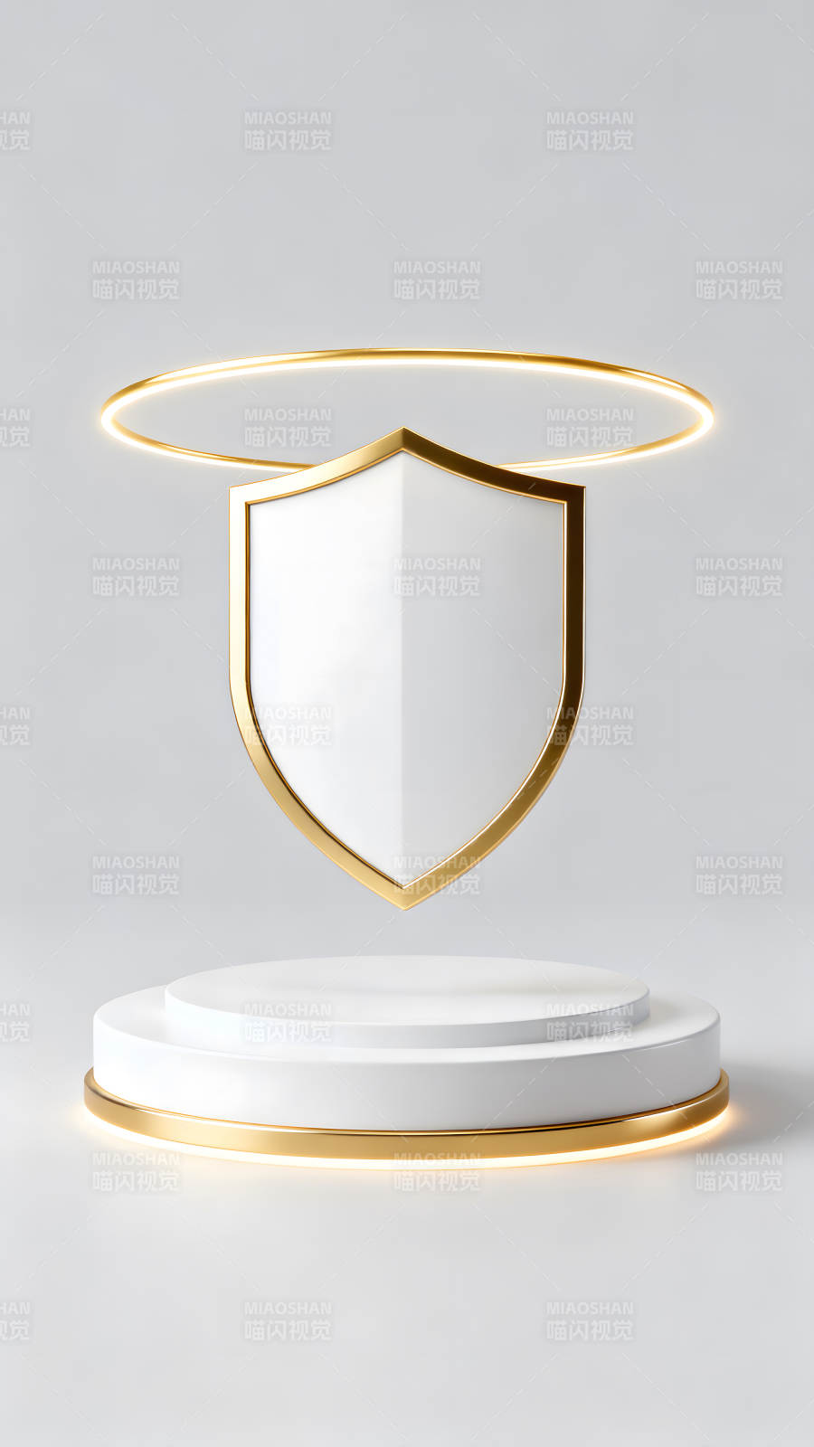盾牌与光环的简约设计-图片