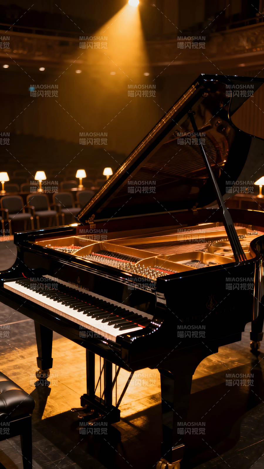 舞台上的斯坦威钢琴-图片
