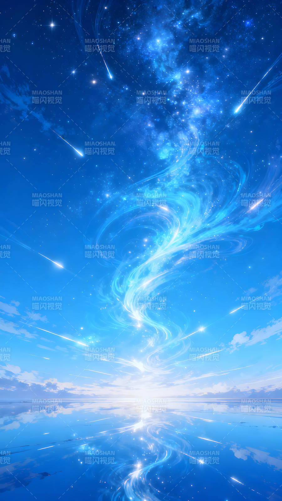 星空奇观流星划过梦幻天空-图片