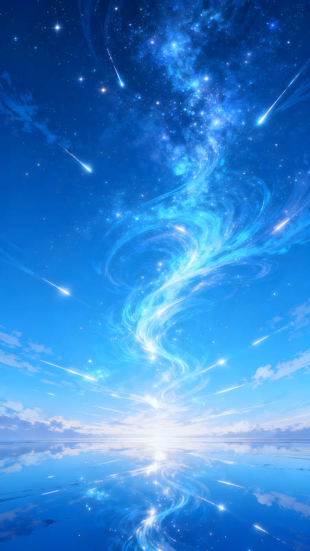 星空奇观流星划过梦幻天空-图片