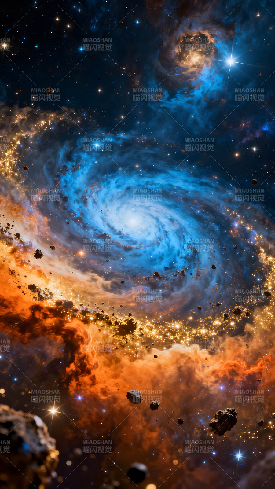 壮丽星云漩涡深邃宇宙奇观-图片