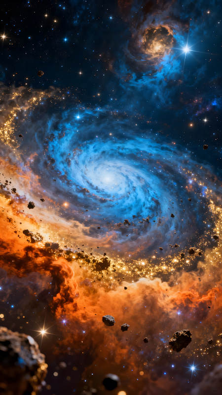 壮丽星云漩涡深邃宇宙奇观-图片