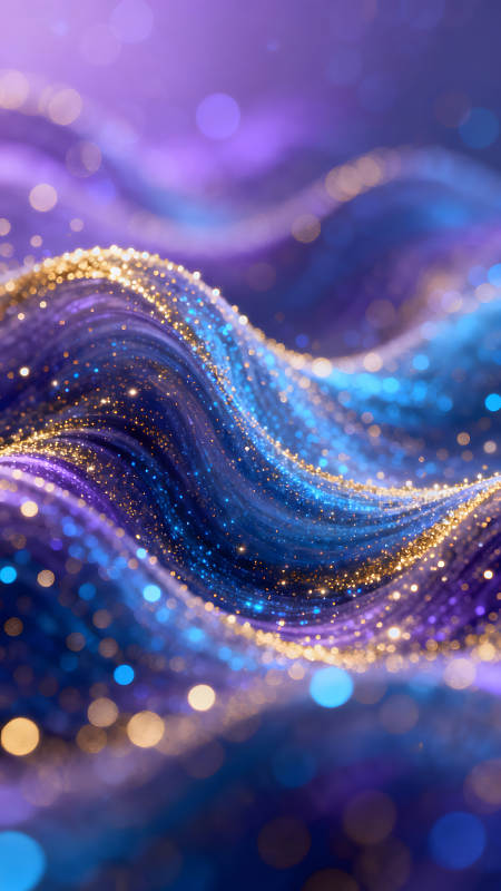 梦幻星光波浪流动的视觉效果-图片