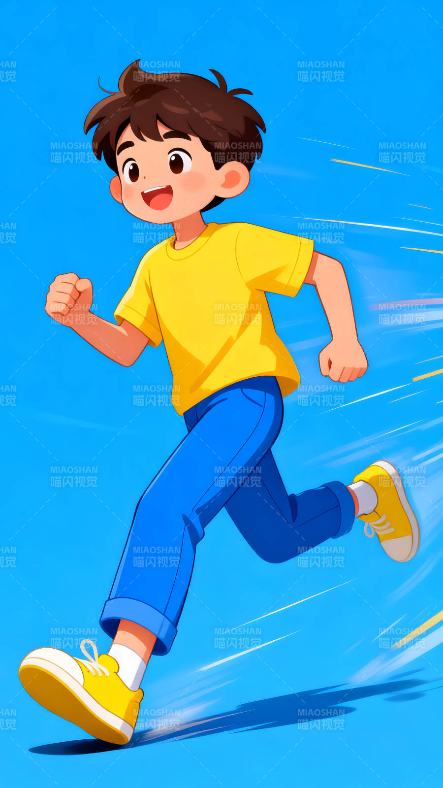 奔跑的男孩活力四射-图片