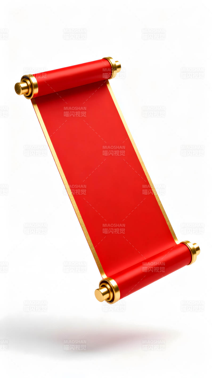 红色卷轴悬浮展示-图片