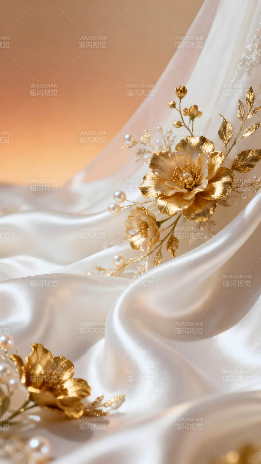 金花丝绸映衬唯美质感-图片