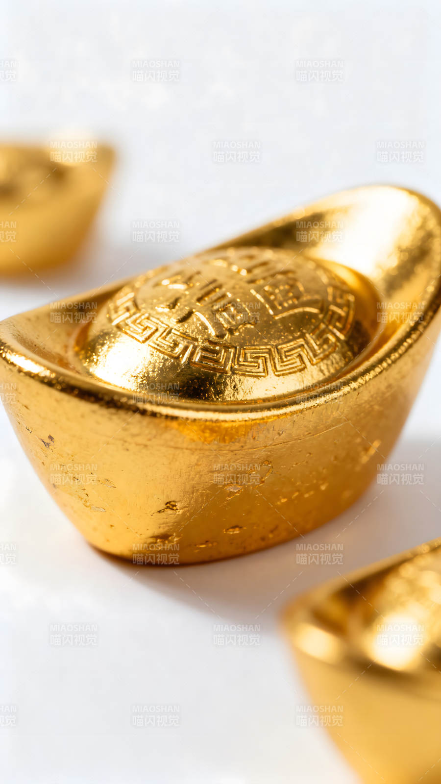 金元寶特寫呈現喜慶吉祥圖片