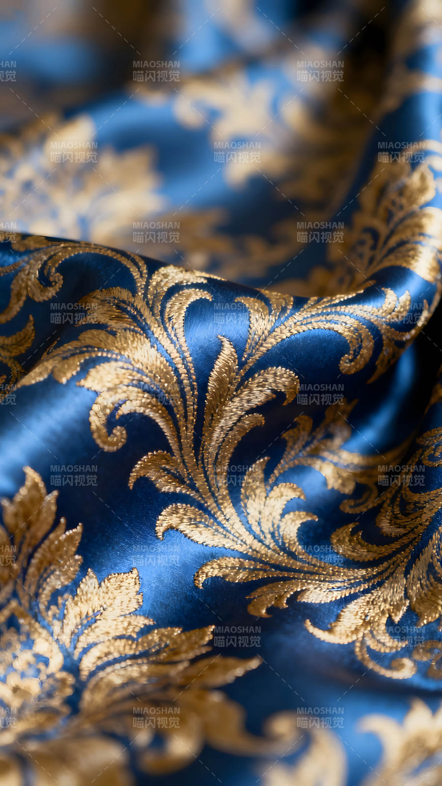 奢华提花面料金色纹样-图片