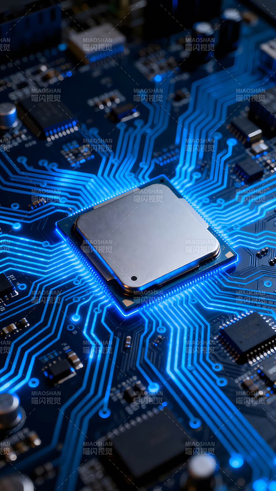电路板与芯片特写-图片