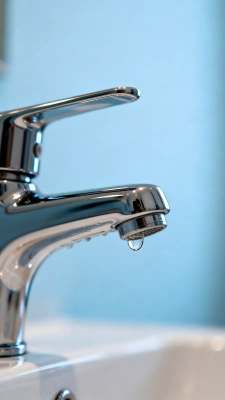 水龍頭滴水特寫鏡頭-圖片