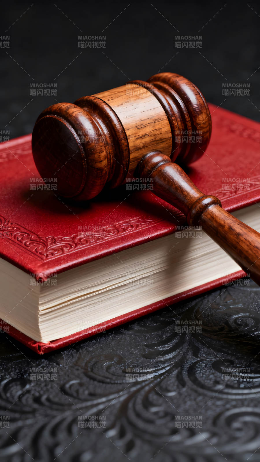法槌與紅皮書象征法律-圖片