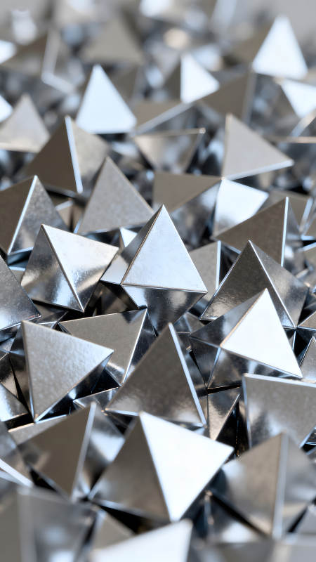 金属三角堆叠质感呈现-图片