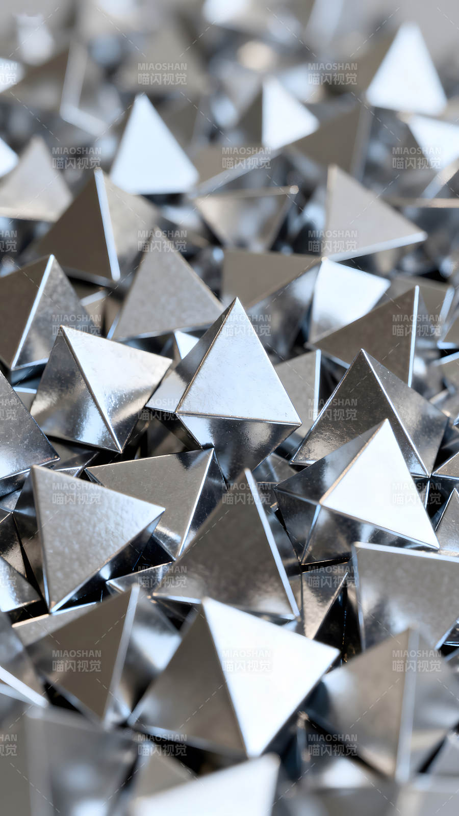 金属三角堆叠质感呈现-图片