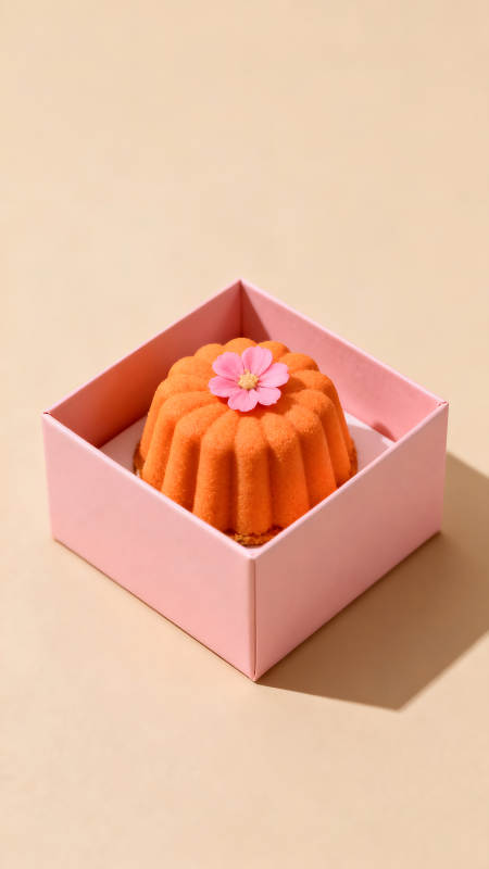 精致蛋糕礼盒粉色花朵点缀-图片