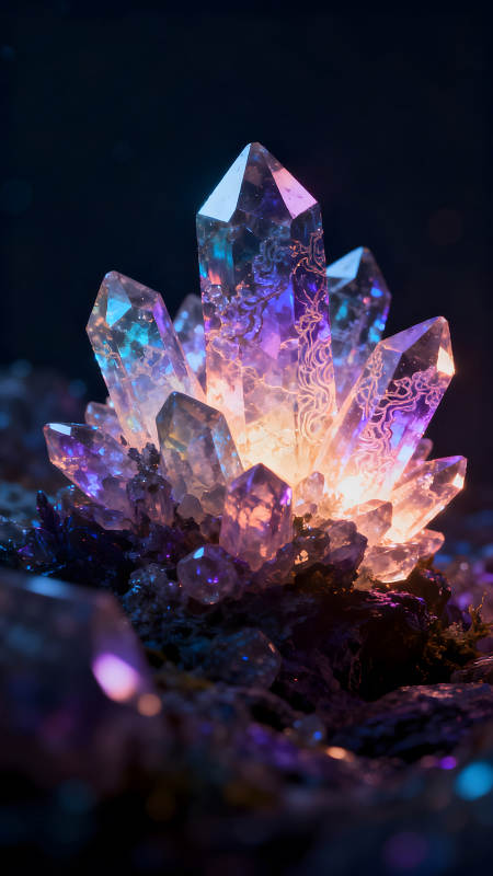 梦幻水晶簇光影效果-图片