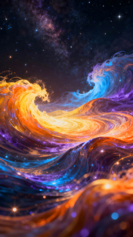 宇宙星云流动绚丽多彩的景象-图片