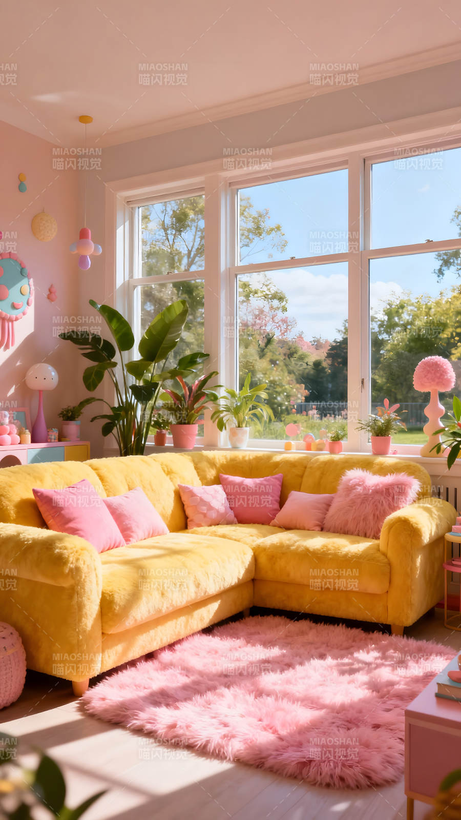 粉色主題房間溫馨舒適圖片