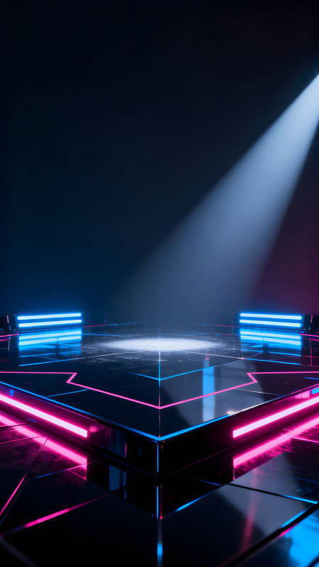 舞台灯光下的未来科技感-图片