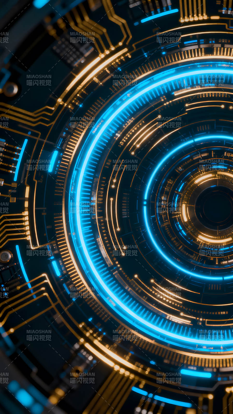 电路科技感环形发光-图片