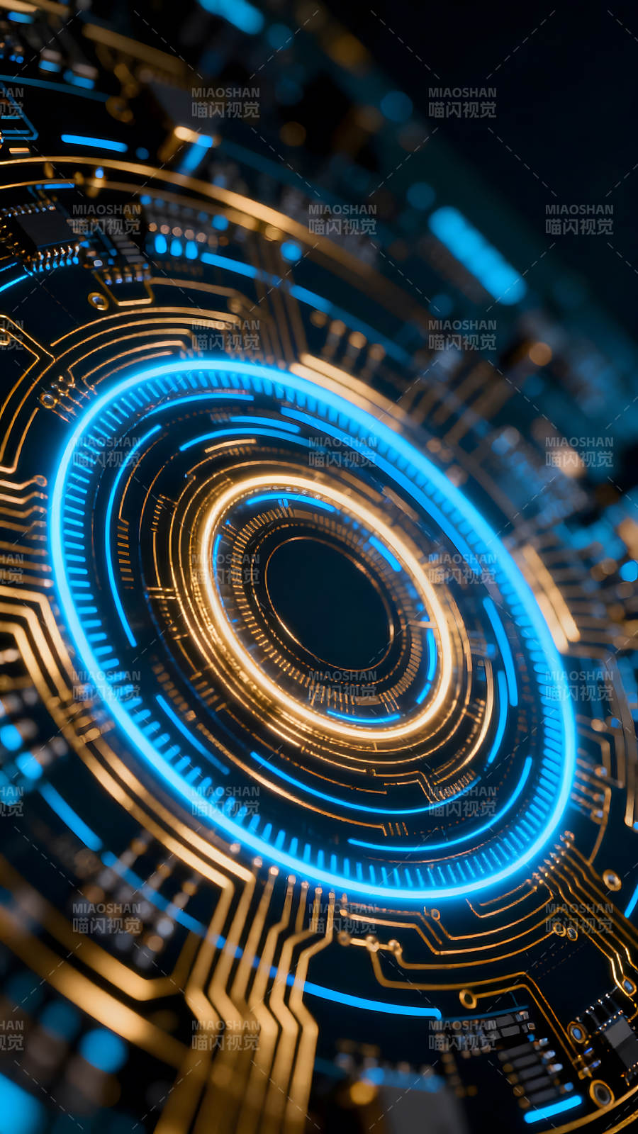 科技电路板发光效果图-图片