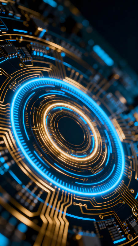 科技电路板发光效果图-图片