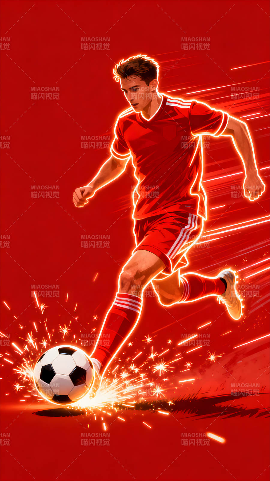 足球运动员踢球的动态图-图片