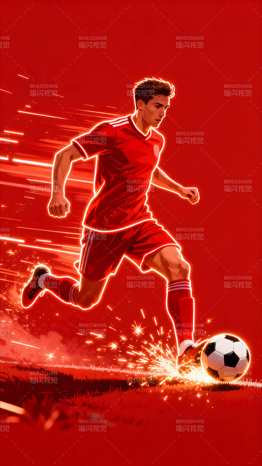 足球运动员踢球的动态图-图片