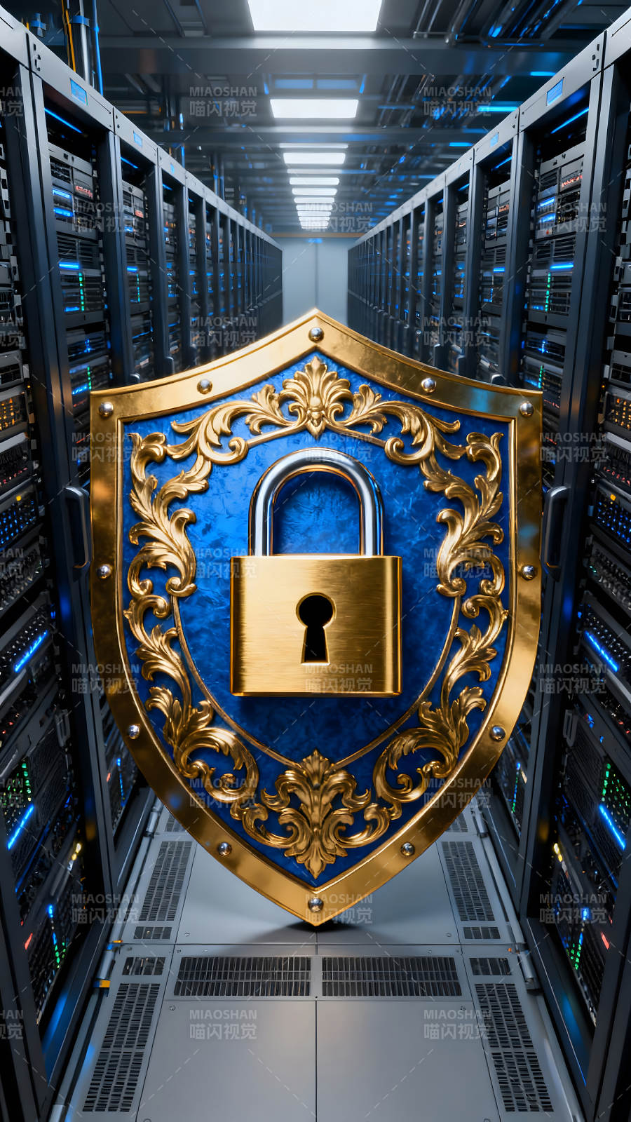 服務器安全保護盾牌-圖片