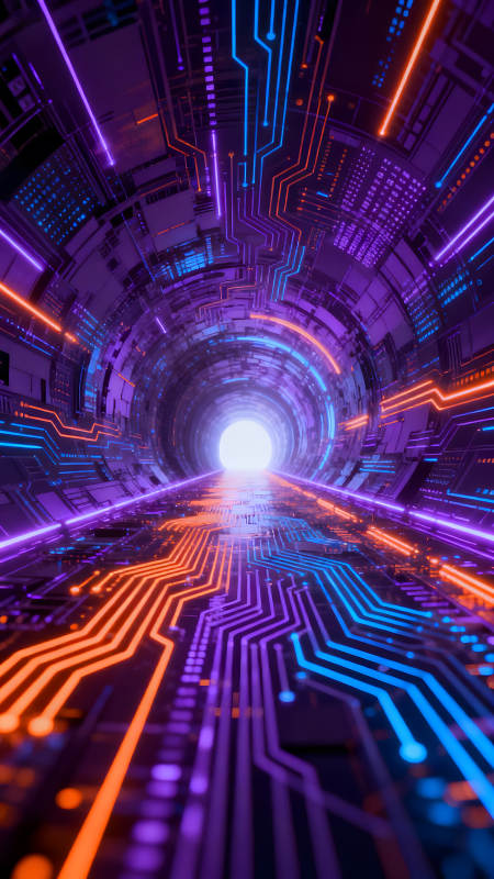 科技隧道光影絢爛-圖片