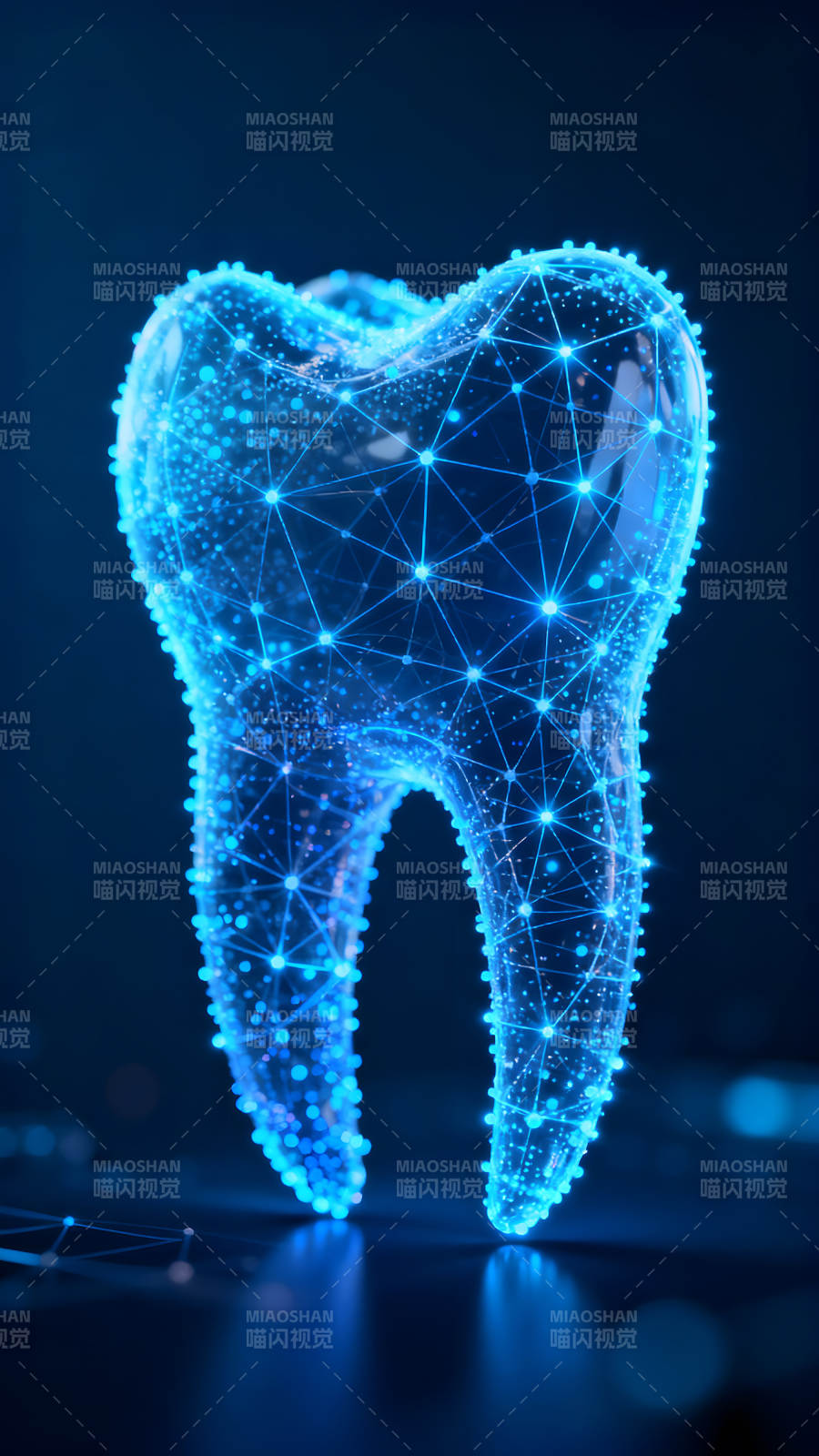 数字牙齿发光科技感-图片