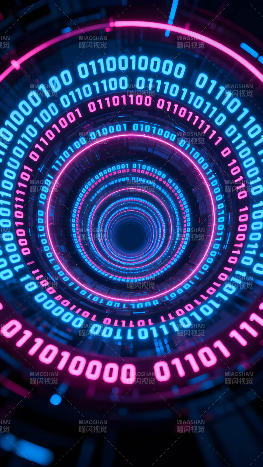 數字隧道科技感十足的抽象圖像-圖片