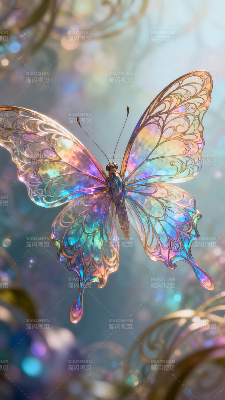 梦幻蝴蝶在光影中飞舞-图片