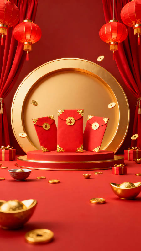 春节红包金币装饰-图片