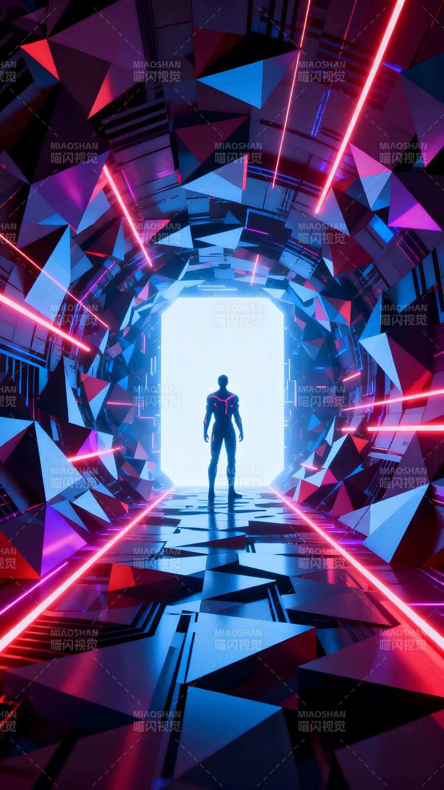 賽博朋克風格的未來主義場景-圖片